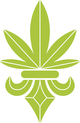 Stylized cannabis leaf logo for Sinse Cannabis, representing quality and natural products.